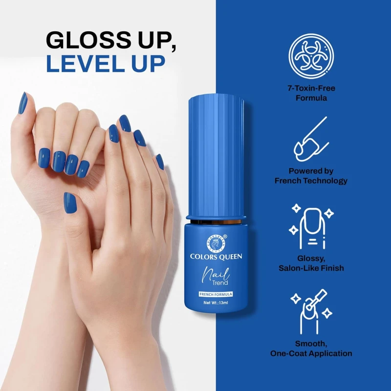 Colors Queen Nail Trend Glossy Nail Polish | Chip Resisting & Quick Drying Nail Paint with High Shine | 7 Toxin Free Formula | Vegan & Cruelty Free | Long Lasting & Vibrant Nail Paint for Women (Celestial Slush, 13ml) thumbnail 3